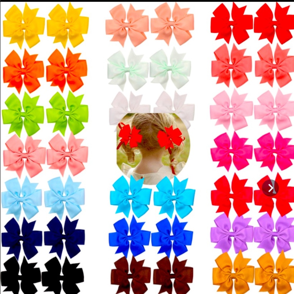 3” Boutique Hair Bows. 2 sets For $10